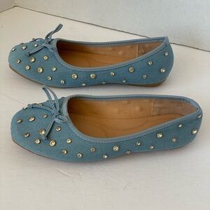 Top Moda Comfort Blue Studded Ballet Flats - Sz 7.5